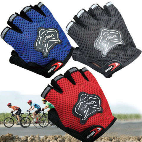 Guantes de malla para ciclismo para niños y adultos, de medio dedo, antideslizantes, transpirables, para deportes al aire libre y escalada ► Foto 1/6