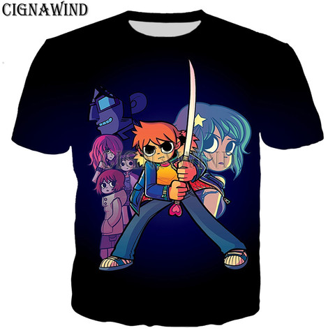 Camisetas divertidas para hombres y mujeres, camisa con estampado 3D de Scott, Pilgrim vs the World, estilo Harajuku informal, ropa de calle, nuevas ► Foto 1/6