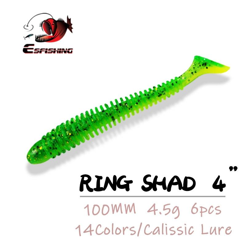 ESFISHING Swing impacto 100mm anillo de señuelo para pesca de sábalo suave cebo señuelos jigging superficie señuelos bajo suave Bream BaitKESFISHING ► Foto 1/5