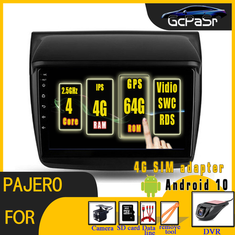 Para Mitsubishi PAJERO Sport 2 L200 tritón 2008 2016 auto Radio Multimedia reproductor de vídeo de navegación IPS GPS 9 