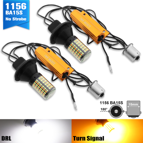 Bombilla LED Canbus sin Error, luz blanca ámbar P21W PY21W W21W, señal de giro DRL, T20 7440 1156 BA15S BAU15S 168SMD, 1 par ► Foto 1/6