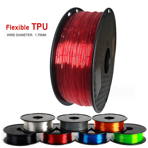 Filamento Flexible de TPU para impresora 3D, rollo de Material de goma Flexible de 1,75mm, 85A, 500g, 250g, filamento azul rojo y negro para impresión 3D ► Foto 1/6