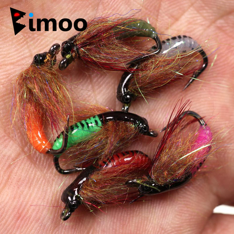 Bimoo-señuelo de pesca con Cabeza de Acero, cebo para pesca en hielo, cebos de gancho UV, Pupa, número 6, 4 Uds. ► Foto 1/6