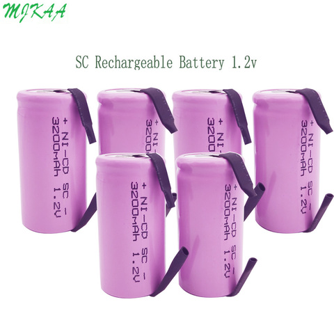 Batería recargable de ni-cd, 15 Uds., SC 1,2 V 3200mAh, Sub C NICD, rosa, para destornillador de taladro eléctrico ► Foto 1/6