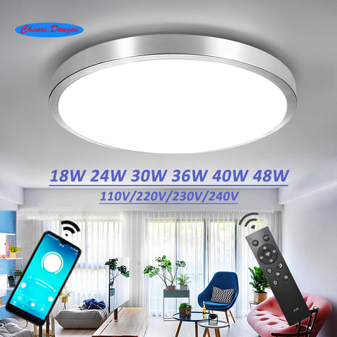 Lámparas LED modernas de techo, luminaria con montaje en superficie, 18W, 24W, 30W, 36W, 40W, 48W, CA, 110V/220V, ideales para dormitorio y salón ► Foto 1/6