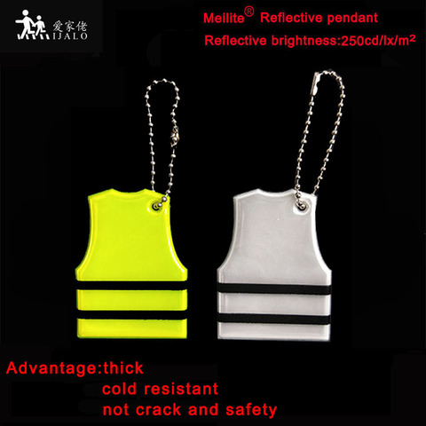 MEILITE-bolsa reflectante de luces para tráfico, chaleco amarillo colgante, llaveros, película reflectante para advertencia de seguridad, 250 ► Foto 1/6