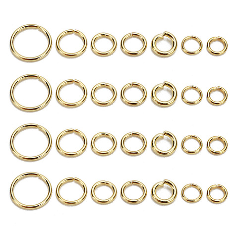 Accesorios para manualidades Diy, materiales sin atenuar, anillo dividido de acero inoxidable dorado, circular de conexión, 100 Uds. ► Foto 1/3