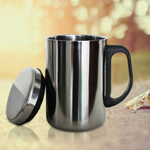 Taza de aislamiento de acero inoxidable, tapa de doble pared de viaje, aislamiento térmico, agua, café, Aire libre, Camping, agua, té, herramientas de bebidas ► Foto 1/6