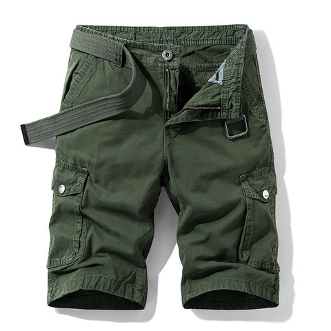 Pantalones cortos de algodón para hombre, Shorts masculinos de alta calidad con múltiples bolsillos, estilo militar, táctico, sin cinturón, para verano, 2022 ► Foto 1/5