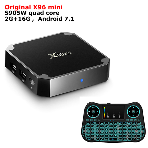 Decodificador X96 MINI Dispositivo de TV inteligente, reproductor multimedia con Amlogic S905W, cuatro núcleos, 2 GB/16 GB, Android 7,1, Cable IR, WIFI, 3D, 4K, HDR ► Foto 1/6