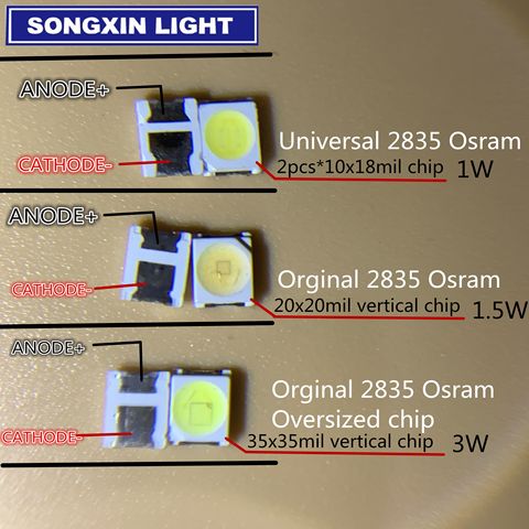 500 Uds osram reemplazar lg jufei Seúl fábrica de descuento más grande de retroiluminación LED OSRAM 1210, 3528, 2835, 3 V-3,6 V 1W 92l LM blanco ► Foto 1/5