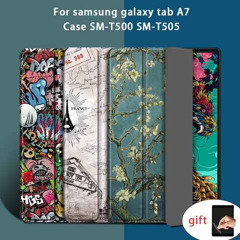 Funda inteligente de piel para Samsung Galaxy Tab A7 10,4, SM-T500, soporte inteligente de flores para Galaxy Tab A7 A 7, 2022 ► Foto 1/6