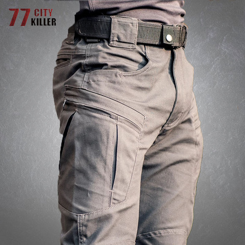 Pantalones tácticos impermeables para hombre, pantalón militar de combate SWAT resistente al desgaste, con múltiples bolsillos, para escalada y correr ► Foto 1/6