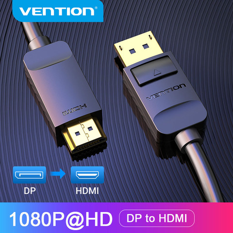 Vention-Puerto de pantalla a HDMI, adaptador macho a macho para proyector HDTV, DP a HDMI, 1080P, Cable de DP a HDMI ► Foto 1/6