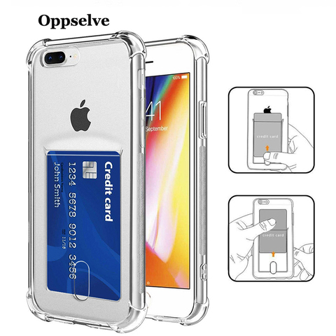 Funda de tarjeta de lujo para iPhone 11, X, XS, 8, 7, 6 SE Plus, Capinha, ultrafina, suave, de silicona TPU, 12 ► Foto 1/6