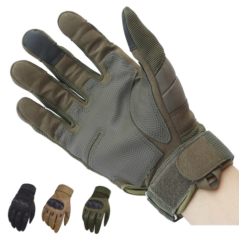 Guantes tácticos militares para deportes al aire libre para hombre, guantes de Ciclismo de dedo completo, antideslizantes, para Paintball del Ejército, con pantalla táctil ► Foto 1/6