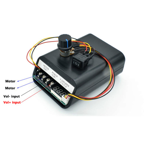 DC10V ~ 55V 60A PWM controlador de velocidad del motor de CC CW CCW pantalla digital 0 ~ 100% ajustable Módulo regulador de entrada 10V ~ 55V ► Foto 1/6