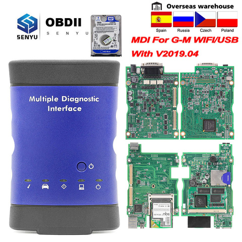 MDI GM con HDD 500G V2022.04 múltiples OBD OBD2 WIFI escáner de diagnóstico del coche herramienta Auto MDI USB Wi-Fi interfaz Multi-idioma ► Foto 1/6