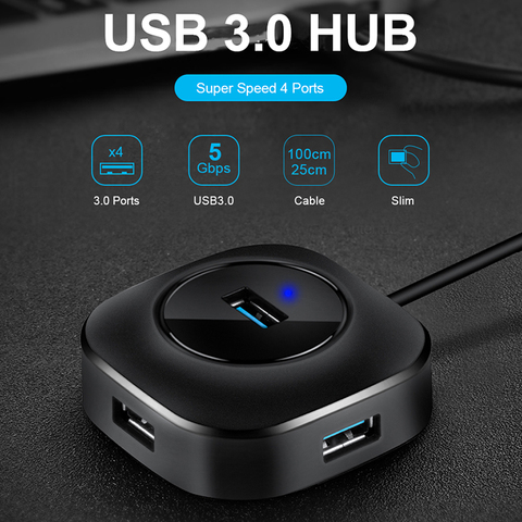 USB Hub USB 3,0 Hub 2,0 Multi USB del adaptador del divisor de 4 puertos velocidad Mini múltiples 3 Hab usb3.0 HUB Puerto USB-Hub expansor para PC ► Foto 1/6