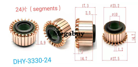 10x10x23,2x17,3mm 24p barras de cobre alternador Motor eléctrico conmutador de cobre conmutador armadura conmutador 3330 ► Foto 1/1