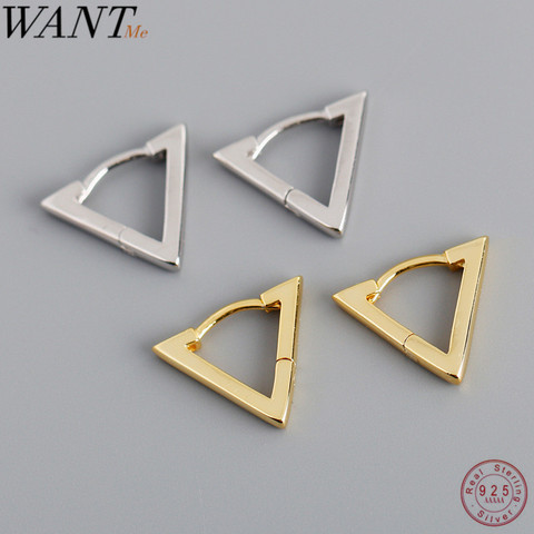 WANTME-pendientes de tuerca triangulares geométricos minimalistas para mujer, 100% Plata de Ley 925 Real, regalo de joyas de fiesta, novedad 2022 ► Foto 1/6