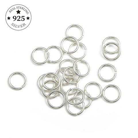 Anillo abierto de plata sólida 925 puro auténtico, anillo dividido para llaves, joyería de cadenas, accesorios, 20 Uds. ► Foto 1/6