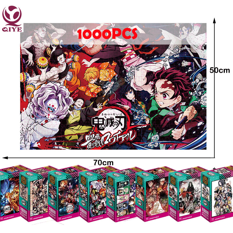 Rompecabezas de Anime de la serie Demon Slayer para adultos, juguetes educativos para niños