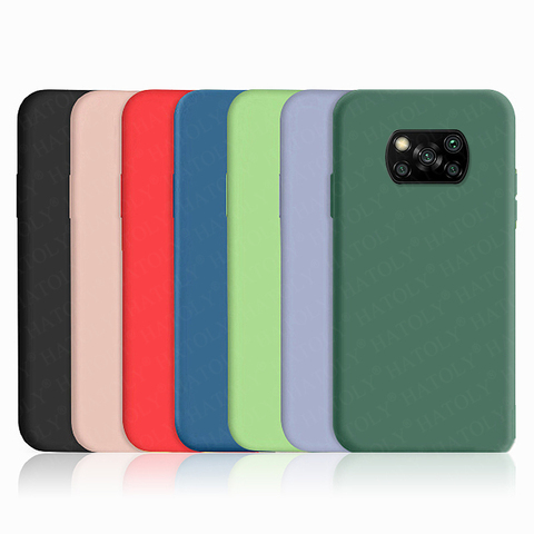 Para Xiaomi Poco X3 Funda para teléfono Poco M2 F2 Pro X2 Silicona líquida TPU suave Funda protectora para parachoques a prueba de golpes en Poco X3 NFC ► Foto 1/6