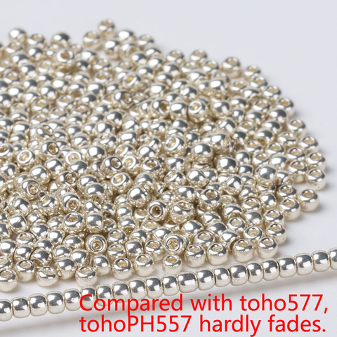 Taidian-Cuentas redondas de cristal Toho japonesas, 1,5 MM, 2,0 MM, 3,0 MM, oro galvanizado, TohoPF557, no es fácil de decolorar, pulsera aborigen ► Foto 1/6