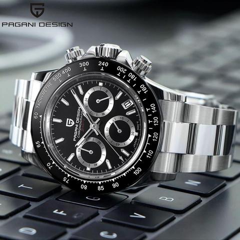 PAGANI diseño de marca de los hombres de la moda de relojes con fecha de deportes hombres cronógrafo de cristal de zafiro resistente al agua reloj PD1644 ► Foto 1/6