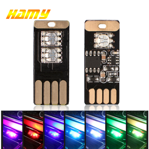 Lámpara decorativa LED USB, luz Interior de Ambiente de coche, Mini USB pequeño, RGB, efecto de escenario mágico, luces rítmicas de música ► Foto 1/6