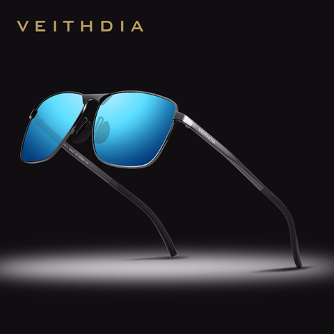 VEITHDIA-gafas de sol cuadradas Retro para hombre, lentes polarizadas Vintage, accesorios, 2462 ► Foto 1/6