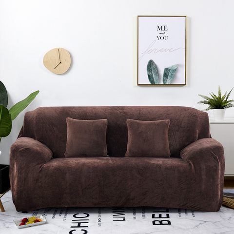 Conjunto cubre sofá de felpa gruesa, funda elástica para sofá de 1/2/3/4 asientos, para sala de estar, 1 unidad ► Foto 1/6