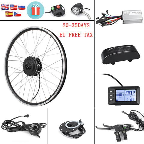 Kit de conversión de bicicleta eléctrica, juego de motor para bici, para rueda delantera y trasera de 20/26 pulgadas, 36V/48V, 350W/500W ► Foto 1/6