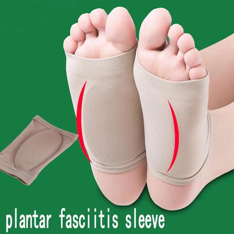 Fundas de soporte de arco para fascitis Plantar, almohadillas de silicona para el cuidado de los pies, almohadillas ortopédicas para aliviar el dolor de los pies planos, 1 par ► Foto 1/6