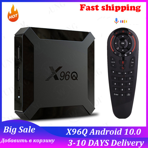 TV BOX X96Q, Android 10,0, dispositivo de tv inteligente, 2GB, 16GB, Allwinner H313, Quad Core, 4K VS X96 Mini, decodificador de señal rápido, solo no incluye aplicación ► Foto 1/6