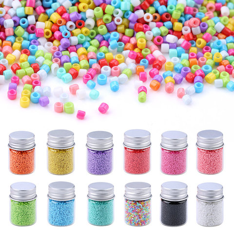 4500 uds/botella Multicolor cuentas de vidrio cuentas de encantos de cristal de joyería de cuentas de vidrio cuentas para pulsera DIY fabricación de joyas de pendientes 20g ► Foto 1/6