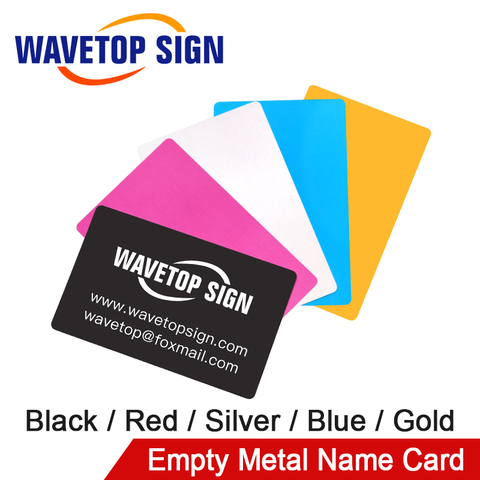 WaveTopSign 100 unids/lote tarjetas de nombre de negocios Multicolor aleación de aluminio hoja de Metal Material de prueba para máquina de marcado láser ► Foto 1/6