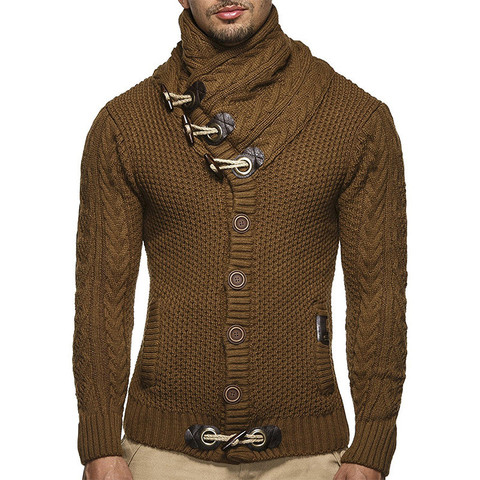 Suéteres de cuello alto para hombre, ropa de calle, Jersey de punto de manga larga L XL, básico, suave y cálido para otoño e invierno, # bkg3579 ► Foto 1/6