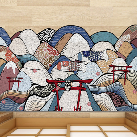 Felpudo de estilo japonés para sala de estar, alfombra antideslizante personalizada, para dormitorio, baño, pasillo, cocina, Felpudo de entrada ► Foto 1/6