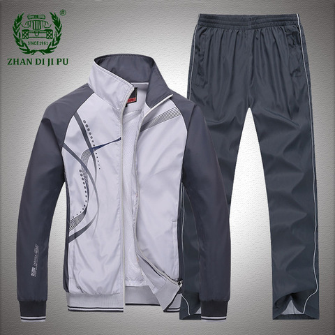 Conjuntos de ropa deportiva de retales para hombre, 5XL tamaño grande, otoño, chaqueta deportiva fina + Pantalones, conjuntos de dos piezas, ropa de chándal estampada para hombre ► Foto 1/6