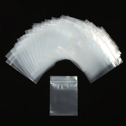 Bolsas transparentes de plástico con cierre de cremallera, bolsas claras Ziplock, embalaje de joyería, espesor de 100mm, 0,12 Uds. ► Foto 1/6