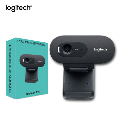 Logitech-cámara Web HD C270i C270, dispositivo con micrófono incorporado, USB 2,0, para ordenador portátil, videollamadas, nuevo y Original ► Foto 1/6