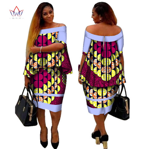 Africana Dashiki con estampado de las mujeres ropa de dos piezas Tops y cuerpo de falda las mujeres de África falda para mujeres de talla grande WY2400 ► Foto 1/6