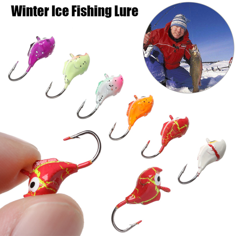 0,5/0,7/0,8/1,1/1,3/1,8g de alta calidad de señuelo para pesca en hielo hormiga en forma Artificial anzuelo cebo suave cabeza hielo pesca gancho accesorio ► Foto 1/6