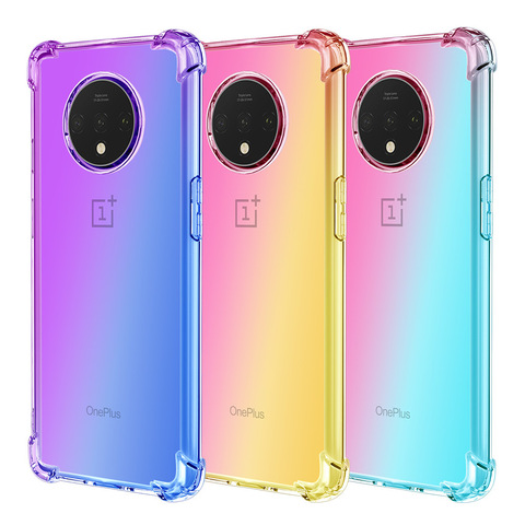 Gradiente de Color de la caja del teléfono para OnePlus 7 T Pro uno más T 7 Pro Coque lujo TPU Funda de silicona para OnePlus 7 T Pro 6T Funda ► Foto 1/6