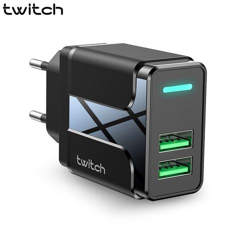 Twitch Dual USB cargador 5V 2.4A cargador de pared de carga rápida adaptador de la UE nos enchufe de teléfono móvil para iphone ipad mini Samsung Xiaomi ► Foto 1/6