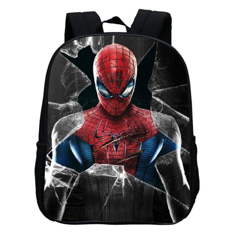 Disney-mochilas con estampados de dibujos animados para bebés y niños, morral escolar de 12 pulgadas con estampados de Héroes, Spiderman ► Foto 1/6