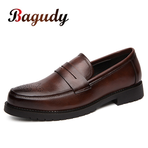 Zapatos de vestir Retro para hombre estilo oxford antideslizantes, calzado Formal de cuero, fiesta, boda ► Foto 1/6