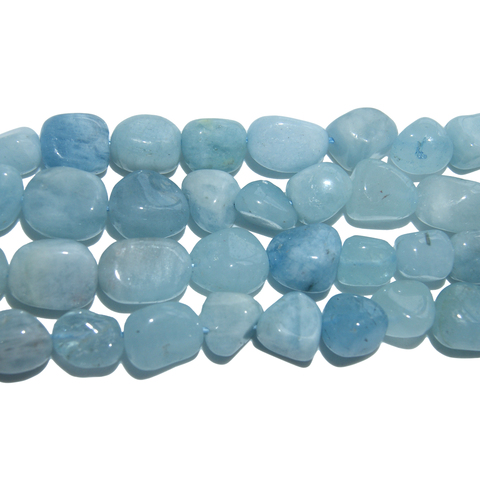 Venta al por mayor, cuentas de piedra Natural de 5 a 12MM, cuentas de piedra de Aguamarina irregulares para hacer Joyería, abalorios, brazalete DIY, Material para collar ► Foto 1/6